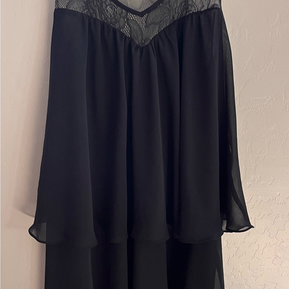 OSCAR DE LA RENTA PINK LABEL black lace top - Picture 3 of 6